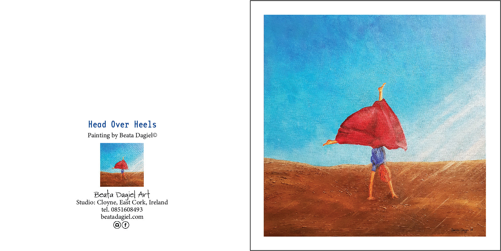 Head Over Heels, Gift Card with a painting by Beata Dagiel