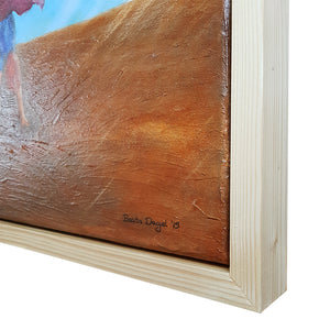 Head Over Heels, Original Painting, Acrylic on Canvas, Beata Dagiel, Cartwheel, Framed