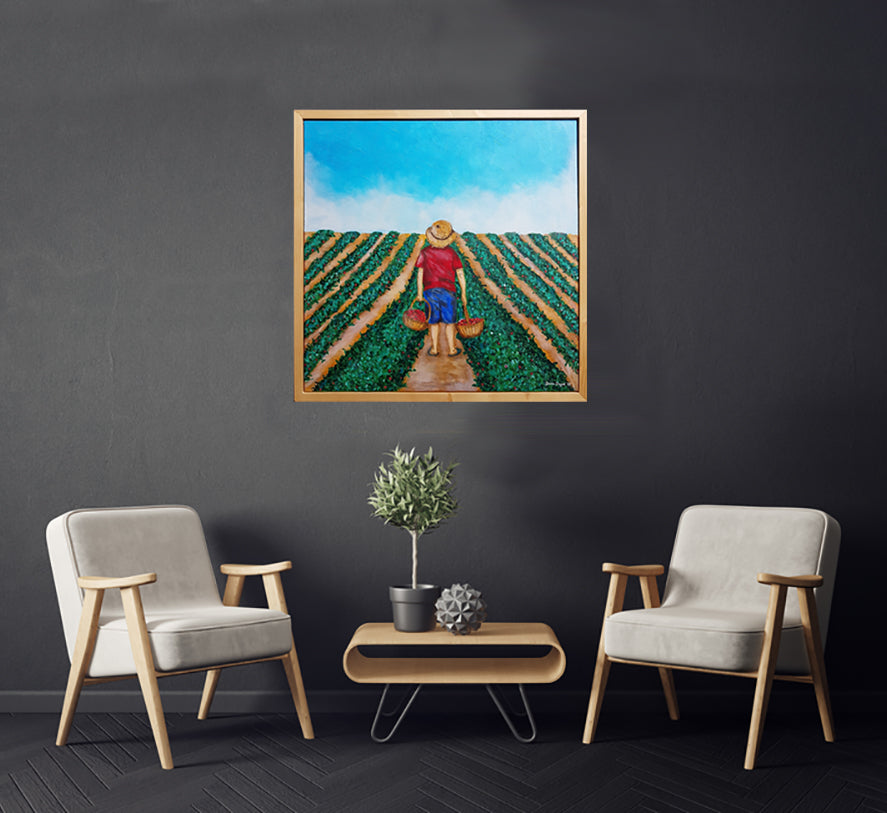 Strawberry Kid, Painting on Canvas by Beata Dagiel